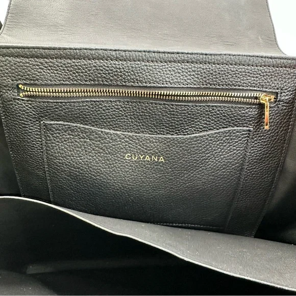 Cuyana Black Leather Trapeze Satchel - Picture 5 of 7